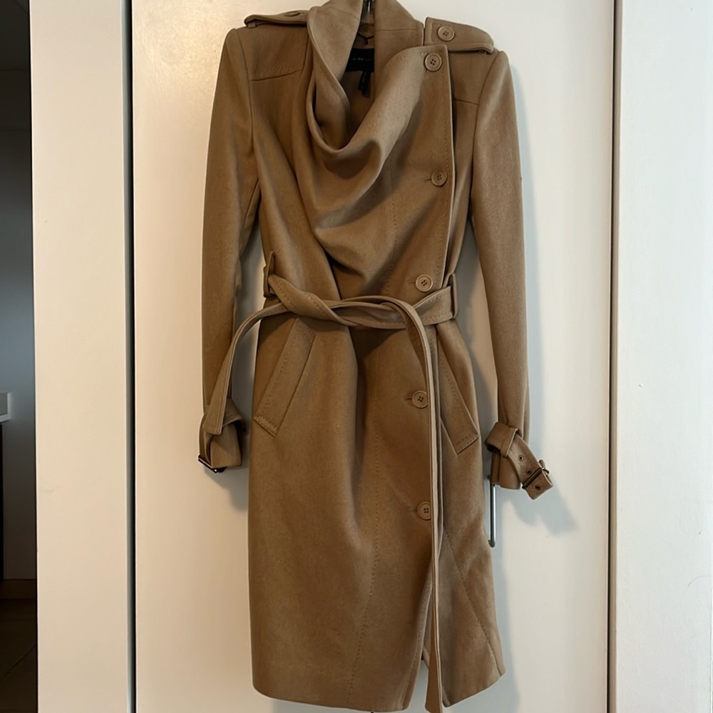 Really beautiful light brown bcbg max Azra  wool military coat for winter